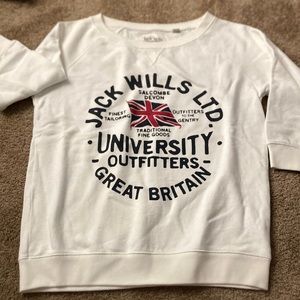 Jack Wills white sweatshirt with Union Jack flag design